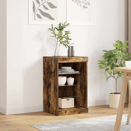 Vidaxl dressoir met led-verlichting 41x37x67 cm gerookt eikenkleurig