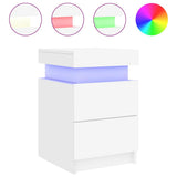 Vidaxl nachtkastje met led-verlichting 35x39x55 cm wit