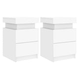 Vidaxl nachtkastjes met led-verlichting 2 st 35x39x55 cm wit