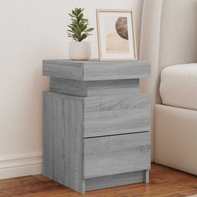 Vidaxl nachtkastjes met led 2 st 35x39x55 cm grijs sonoma eikenkleurig