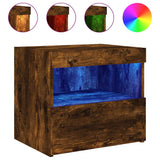 Vidaxl nachtkastje met led-verlichting 50x40x45 cm gerookt eikenkleur