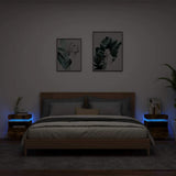 Vidaxl nachtkastjes met led 2 st 40x39x48,5 cm gerookt eikenkleurig