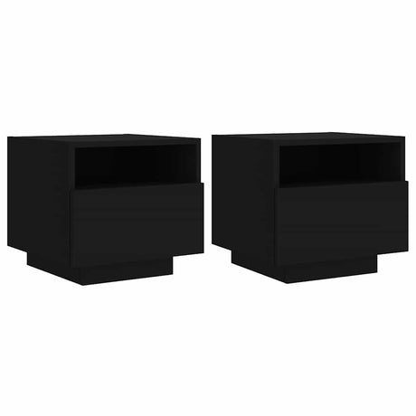 Vidaxl nachtkastjess met led-verlichting 2 st 40x39x37 cm zwart
