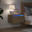 Vidaxl nachtkastje met led's wandgemonteerd sonoma eikenkleurig