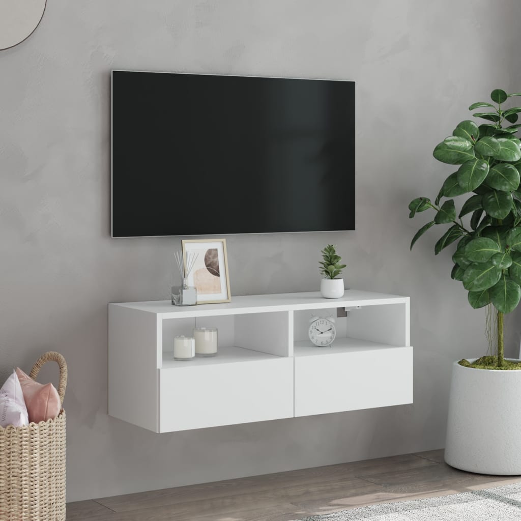 Vidaxl tv-wandmeubel 80x30x30 cm bewerkt hout wit