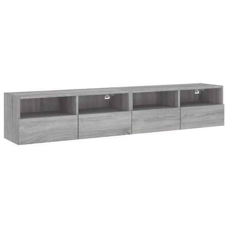 Vidaxl tv-wandmeubels 2 st 80x30x30 cm bewerkt hout grijs sonoma eiken