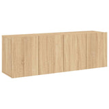 Vidaxl tv-meubels 2 st wandgemonteerd 60x30x41 cm sonoma eikenkleurig