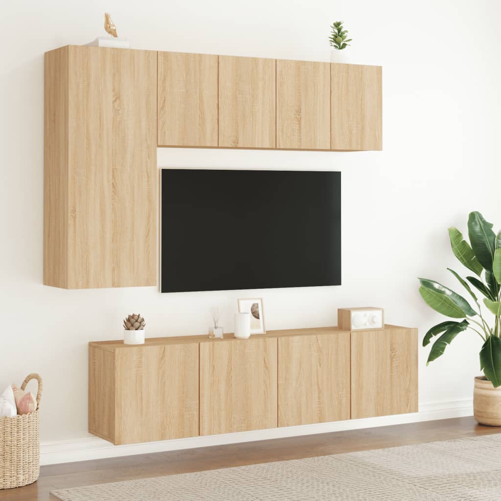 Vidaxl tv-meubels 2 st wandgemonteerd 60x30x41 cm sonoma eikenkleurig