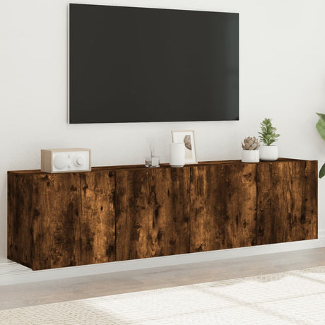 Vidaxl tv-meubels 2 st wandgemonteerd 80x30x41 cm gerookt eikenkleurig