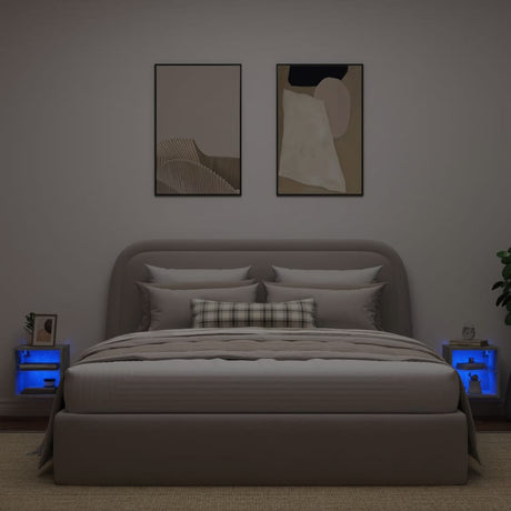 Vidaxl tv-wandmeubels met led 2 st 30x28,5x30 cm betongrijs