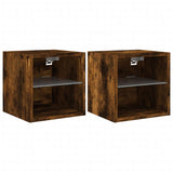 Vidaxl tv-wandmeubels met led 2 st 30x28,5x30 cm gerookt eikenkleurig