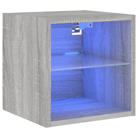 Vidaxl tv-wandmeubel met led-verlichting 30x28,5x30 cm grijs sonoma