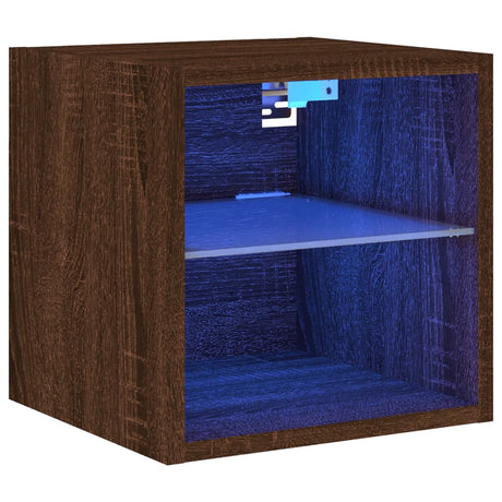 Vidaxl tv-wandmeubel met led-verlichting 30x28,5x30 cm bruineikenkleur
