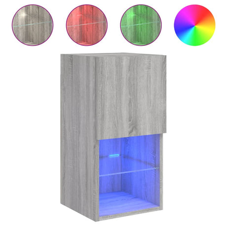 Vidaxl tv-meubel met led-verlichting 30,5x30x60 cm grijs sonoma eiken