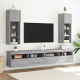 Vidaxl tv-meubel met led-verlichting 30,5x30x90 cm grijs sonoma eiken