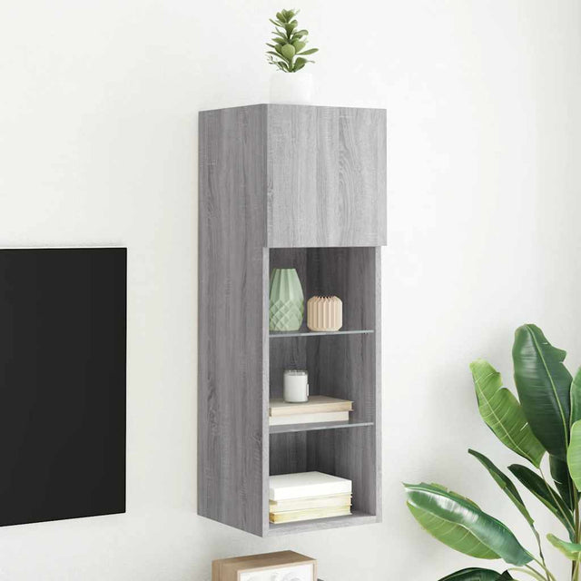 Vidaxl tv-meubel met led-verlichting 30,5x30x90 cm grijs sonoma eiken