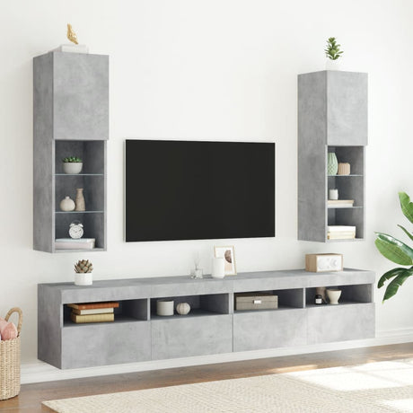 Vidaxl tv-meubel met led-verlichting 30,5x30x102 cm betongrijs