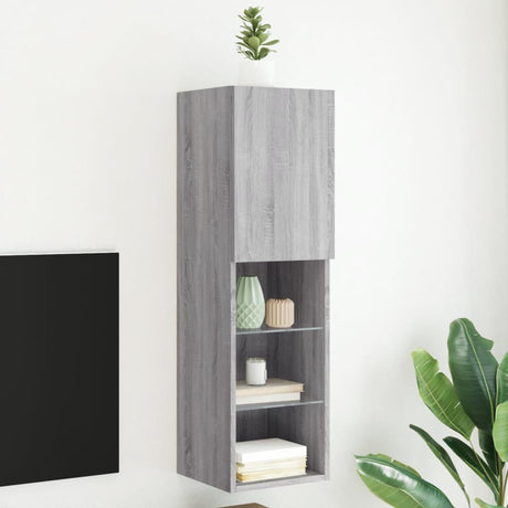Vidaxl tv-meubel met led-verlichting 30,5x30x102 cm grijs sonoma eiken