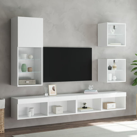 Vidaxl tv-meubel met led-verlichting 40,5x30x102 cm wit