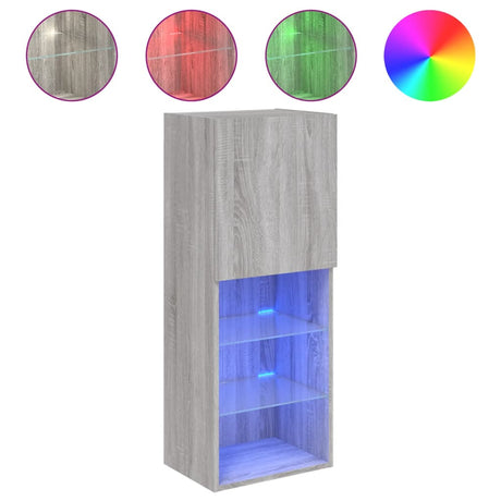 Vidaxl tv-meubel met led-verlichting 40,5x30x102 cm grijs sonoma eiken