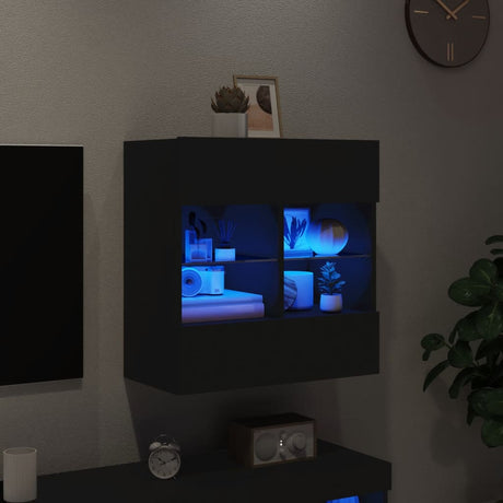 Vidaxl tv-wandmeubel met led-verlichting 58,5x30x60,5 cm zwart