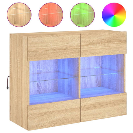 Vidaxl tv-wandmeubel met led-verlichting 78,5x30x60,5 cm sonoma eiken