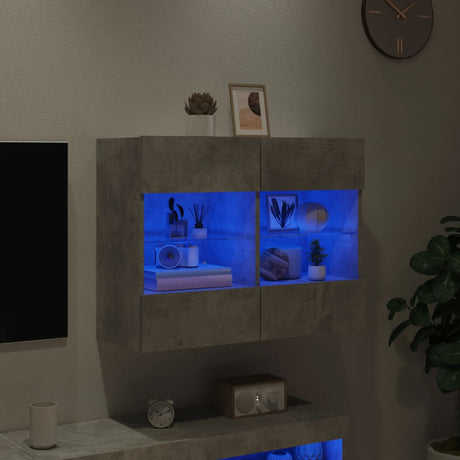 Vidaxl tv-wandmeubel met led-verlichting 78,5x30x60,5 cm betongrijs