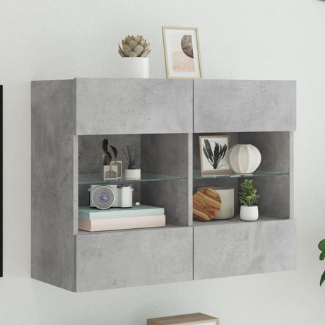 Vidaxl tv-wandmeubel met led-verlichting 78,5x30x60,5 cm betongrijs