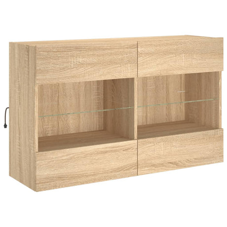 Vidaxl tv-wandmeubel met led-verlichting 98,5x30x60,5 cm sonoma eiken