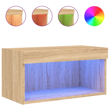 Vidaxl tv-meubel met led-verlichting 60x30x30 cm sonoma eikenkleurig