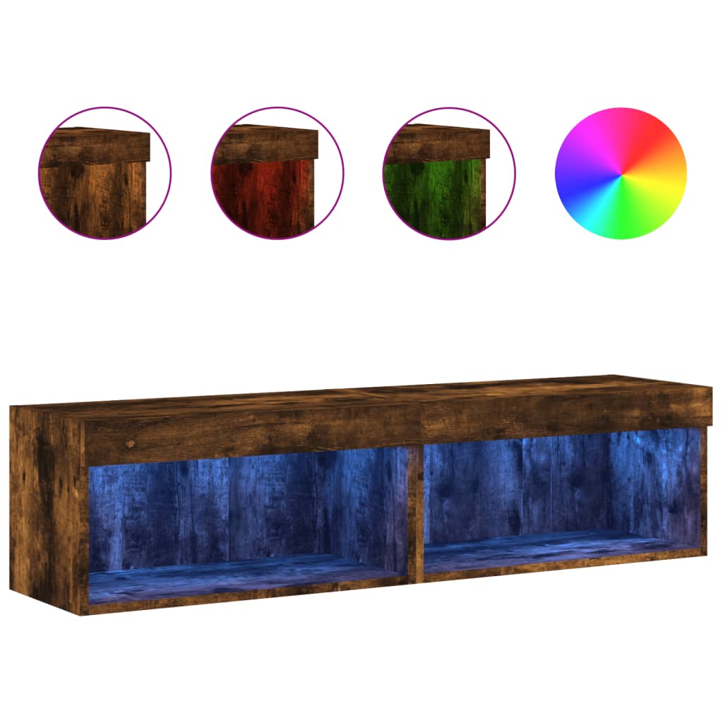 Vidaxl tv-meubels met led-verlichting 2 st 60x30x30 cm gerookt eiken