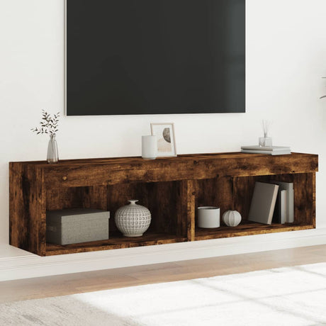 Vidaxl tv-meubels met led-verlichting 2 st 60x30x30 cm gerookt eiken