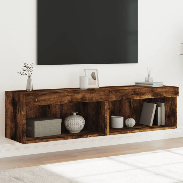 Vidaxl tv-meubels met led-verlichting 2 st 60x30x30 cm gerookt eiken