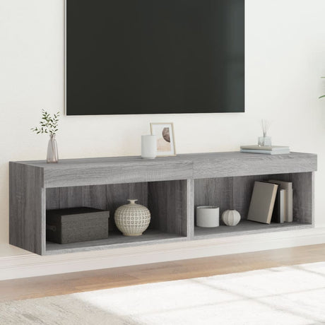 Vidaxl tv-meubels met led-verlichting 2 st 60x30x30 cm grijs sonoma