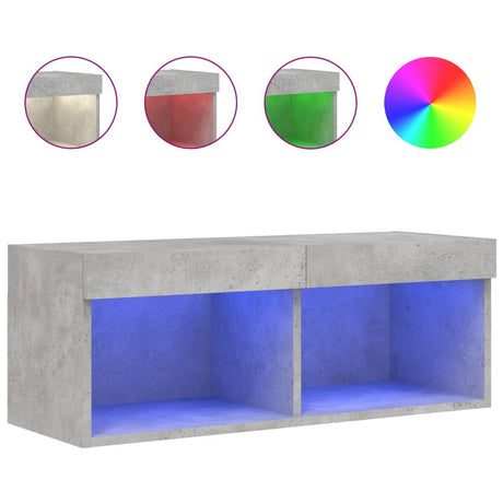 Vidaxl tv-meubel met led-verlichting 80x30x30 cm betongrijs
