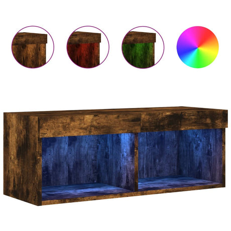 Vidaxl tv-meubel met led-verlichting 80x30x30 cm gerookt eikenkleurig