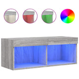 Vidaxl tv-meubel met led-verlichting 80x30x30 cm grijs sonoma eiken