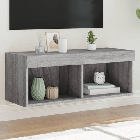 Vidaxl tv-meubel met led-verlichting 80x30x30 cm grijs sonoma eiken