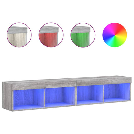 Vidaxl tv-meubels met led-verlichting 2 st 80x30x30 cm grijs sonoma