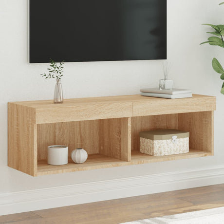 Vidaxl tv-meubel met led-verlichting 100x30x30 cm sonoma eikenkleurig