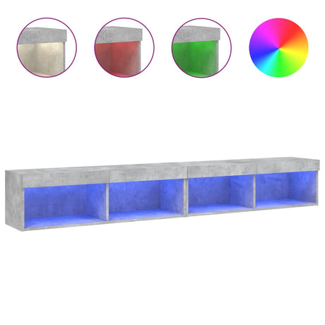 Vidaxl tv-meubels met led-verlichting 2 st 100x30x30 cm betongrijs