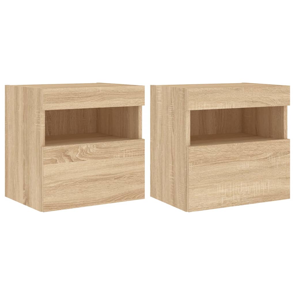 Vidaxl tv-wandmeubels met led 2 st 40x30x40 cm sonoma eikenkleurig