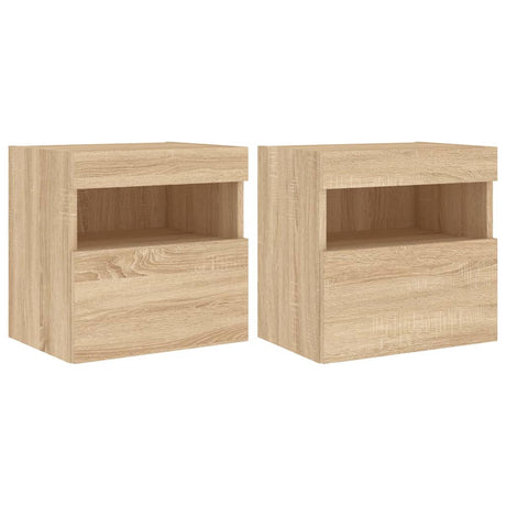 Vidaxl tv-wandmeubels met led 2 st 40x30x40 cm sonoma eikenkleurig