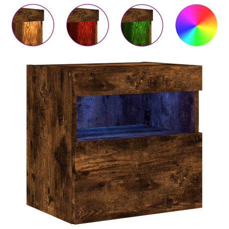 Vidaxl tv-wandmeubel met led-verlichting 40x30x40 cm gerookt eiken