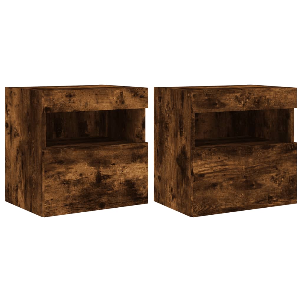 Vidaxl tv-wandmeubels met led 2 st 40x30x40 cm gerookt eikenkleurig