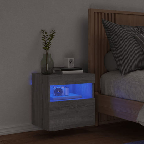 Vidaxl tv-wandmeubel met led 40x30x40 cm grijs sonoma eikenkleurig
