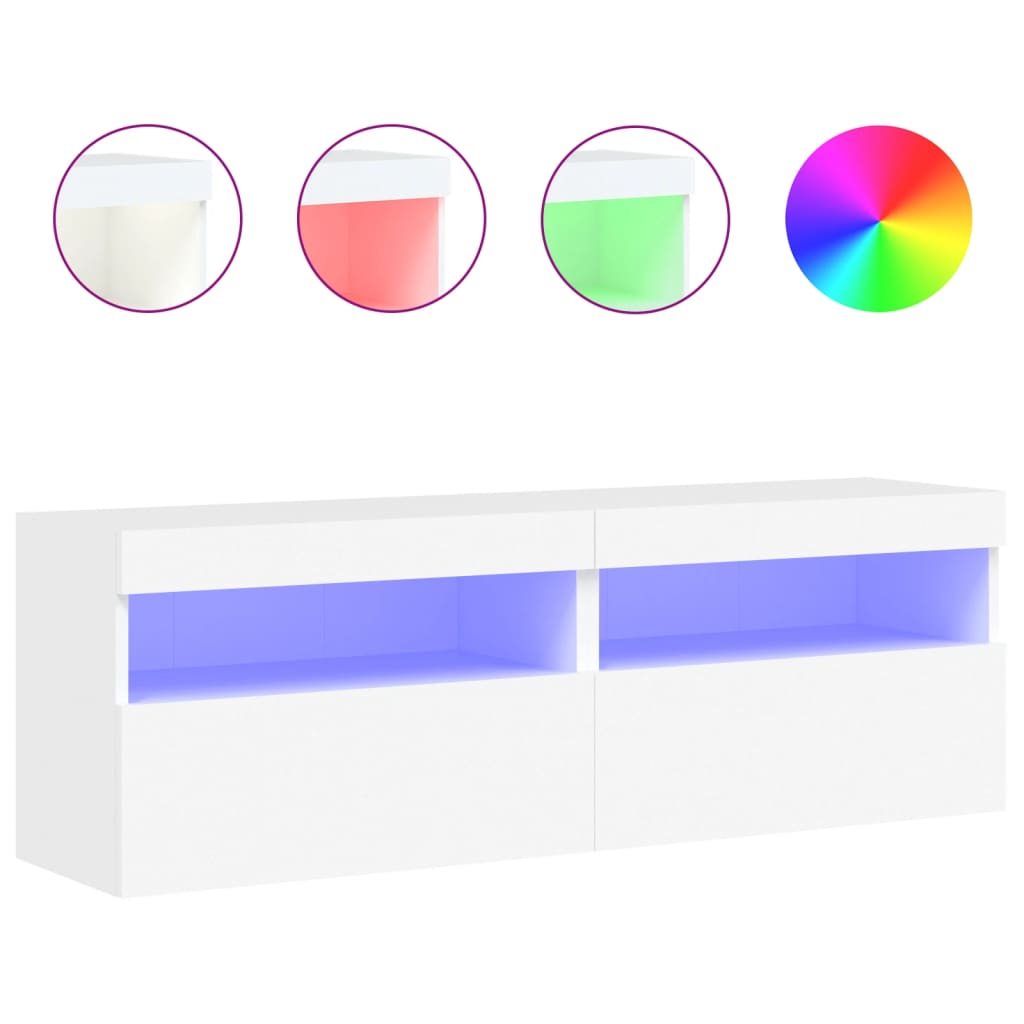 Vidaxl tv-wandmeubels met led-verlichting 2 st 60x30x40 cm wit