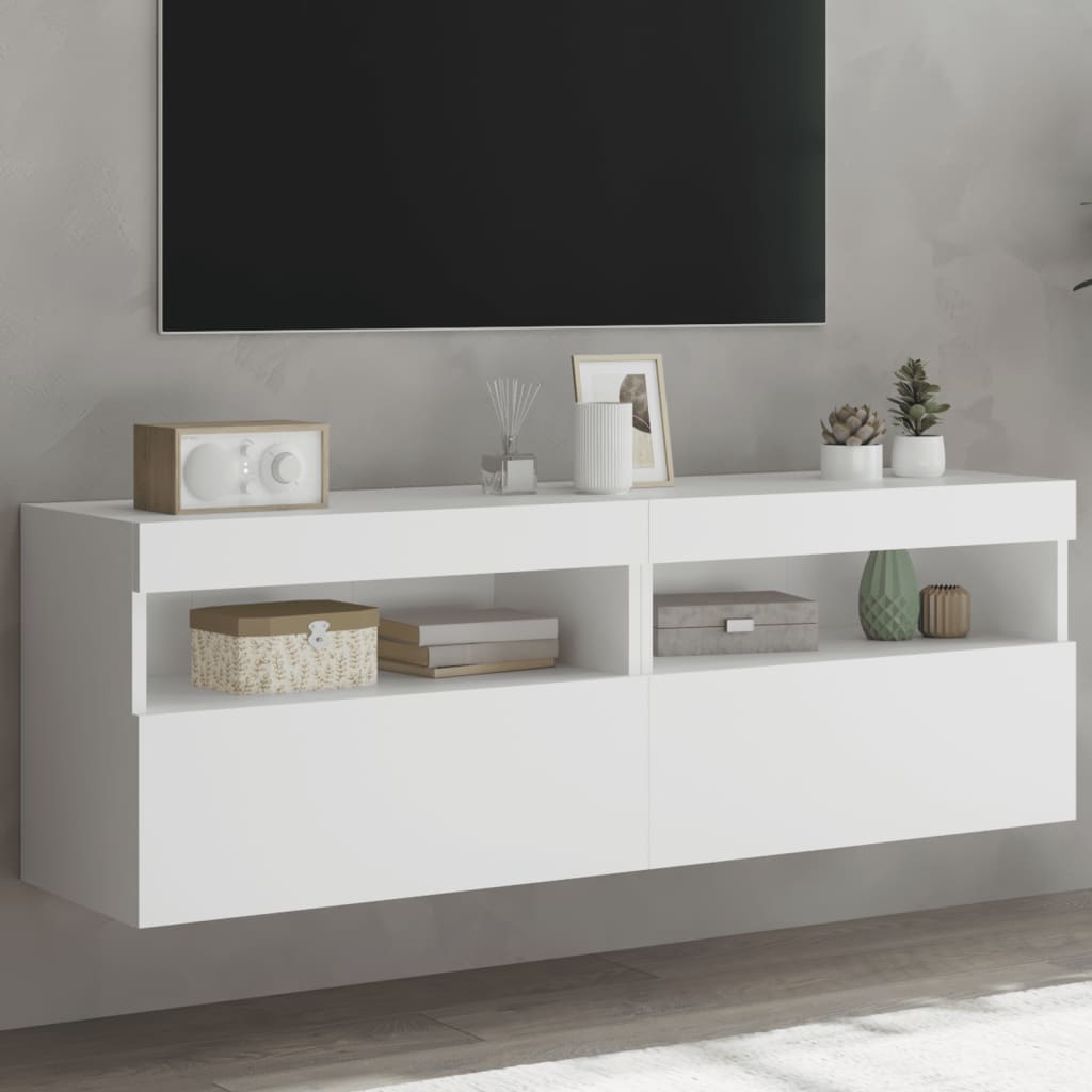Vidaxl tv-wandmeubels met led-verlichting 2 st 60x30x40 cm wit