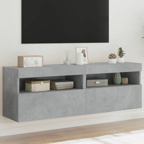 Vidaxl tv-wandmeubels met led 2 st 60x30x40 cm betongrijs