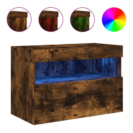Vidaxl tv-wandmeubel met led-verlichting 60x30x40 cm gerookt eiken
